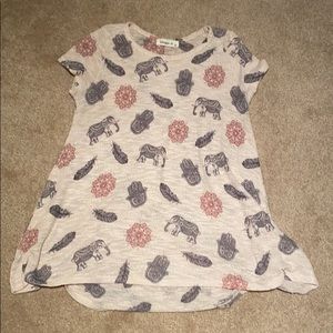 Woven Elephant and Mandala Print Shirt (Small)